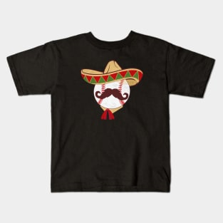 Cinco De Mayo - Baseball Mexican Sombrero Kids T-Shirt